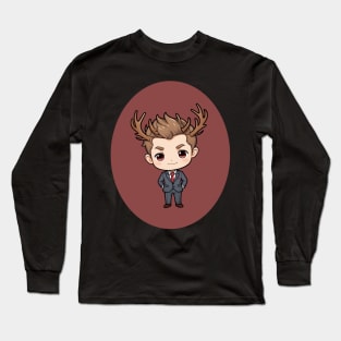 Chibi Hannibal with Antlers Long Sleeve T-Shirt